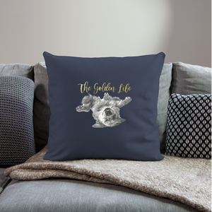 The Golden Life Throw Pillow Cover 18” x 18” - navy