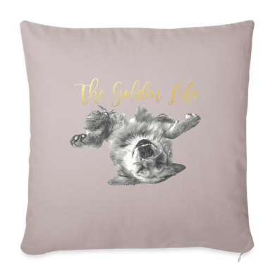 The Golden Life Throw Pillow Cover 18” x 18” - light taupe