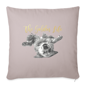 The Golden Life Throw Pillow Cover 18” x 18” - light taupe