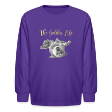 Load image into Gallery viewer, The Golden Life - Kids&#39; Long Sleeve T-Shirt - dark purple
