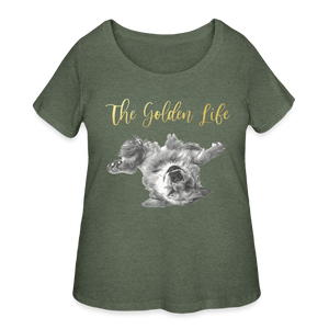 The Golden Life - Women’s Curvy T-Shirt - heather military green