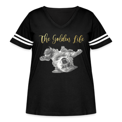 The Golden Life - Women's Curvy Vintage Sport T-Shirt - black/white