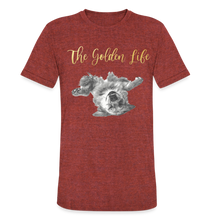 Load image into Gallery viewer, The Golden Life - Unisex Tri-Blend T-Shirt - heather cranberry
