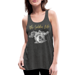 The Golden Life - Women's Flowy Tank Top by Bella - deep heather