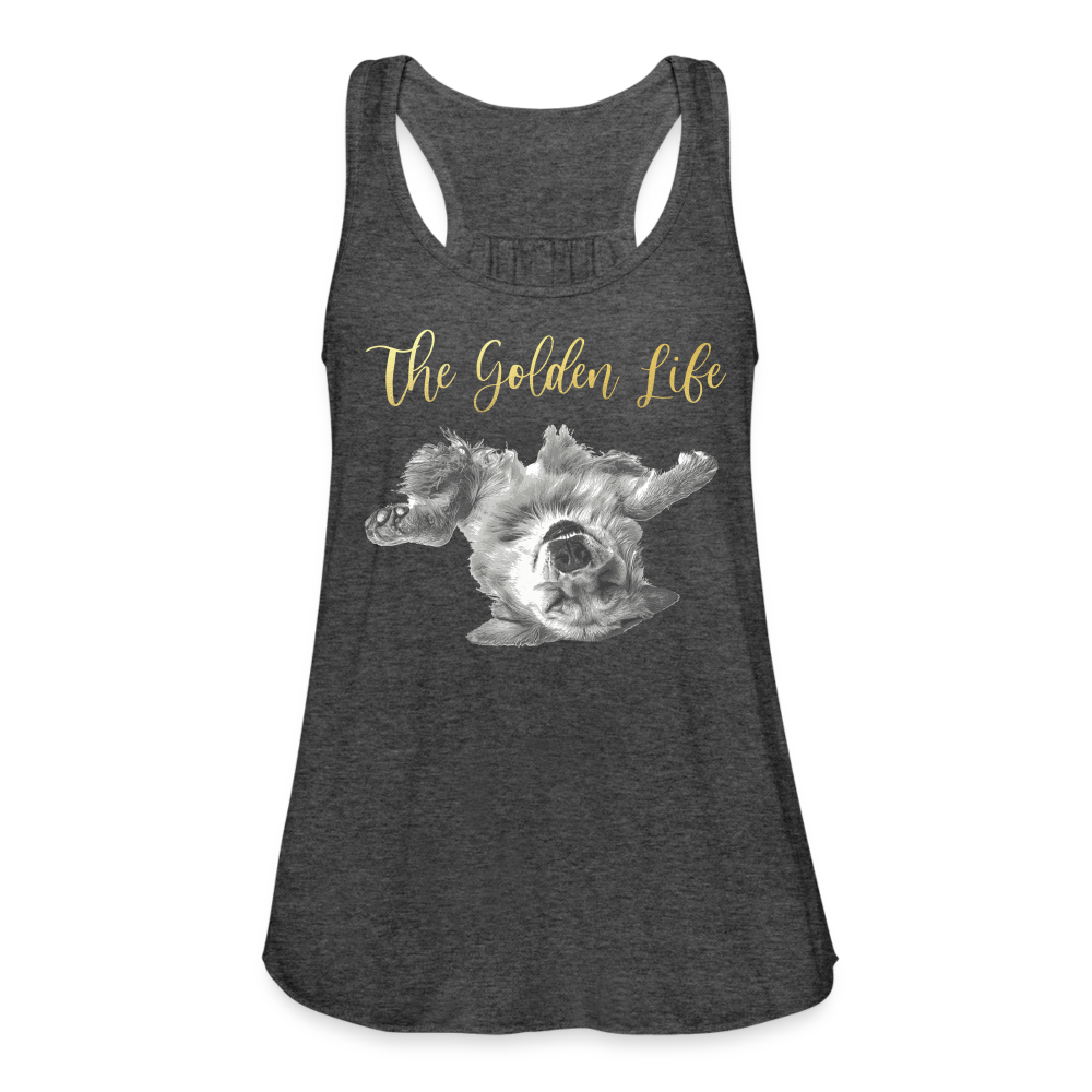 The Golden Life - Women's Flowy Tank Top by Bella - deep heather