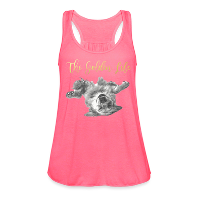 The Golden Life - Women's Flowy Tank Top by Bella - neon pink