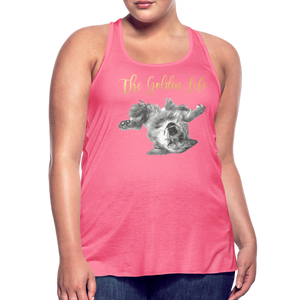 The Golden Life - Women's Flowy Tank Top by Bella - neon pink