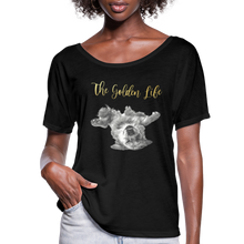 Load image into Gallery viewer, The Golden Life - Women’s Flowy T-Shirt - black
