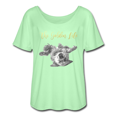 The Golden Life - Women’s Flowy T-Shirt - mint green