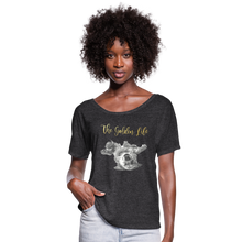 Load image into Gallery viewer, The Golden Life - Women’s Flowy T-Shirt - charcoal grey
