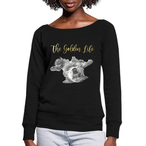 The Golden Life - Women's Wideneck Sweatshirt - black