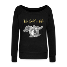 Load image into Gallery viewer, The Golden Life - Women&#39;s Wideneck Sweatshirt - black
