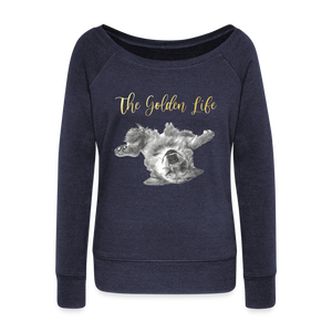 The Golden Life - Women's Wideneck Sweatshirt - melange navy