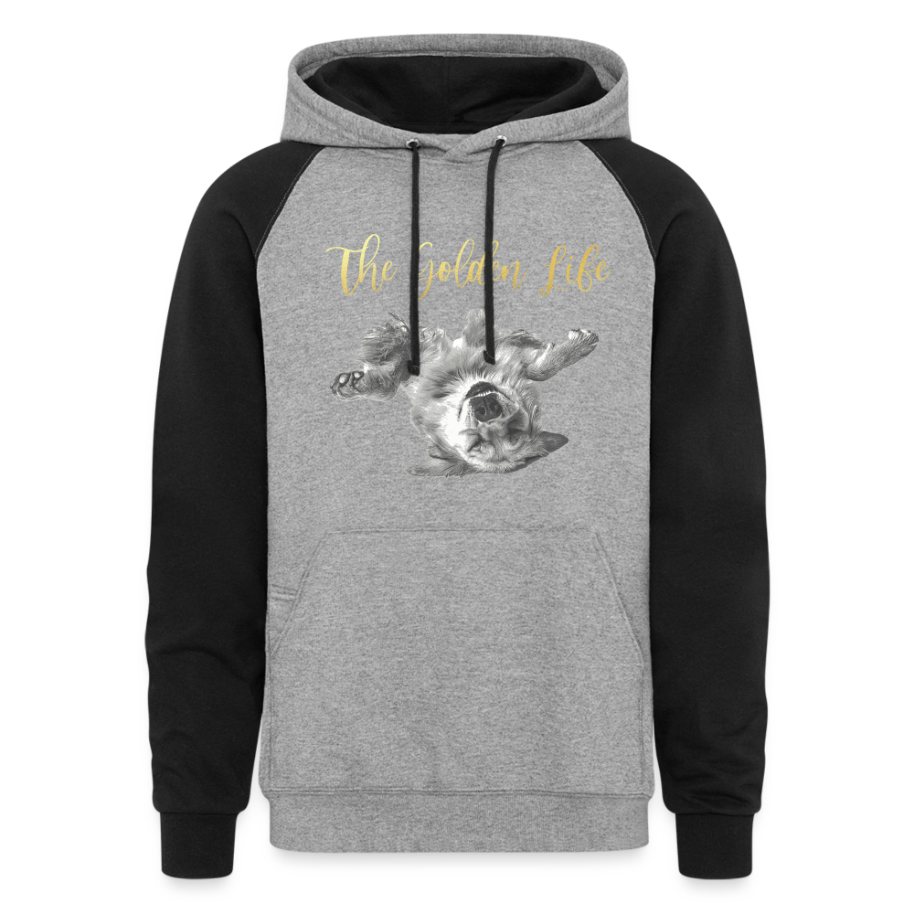 The Golden Life - Colorblock Hoodie - heather gray/black