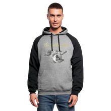 Load image into Gallery viewer, The Golden Life - Colorblock Hoodie - heather gray/black
