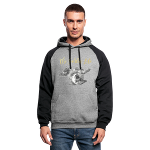 The Golden Life - Colorblock Hoodie - heather gray/black