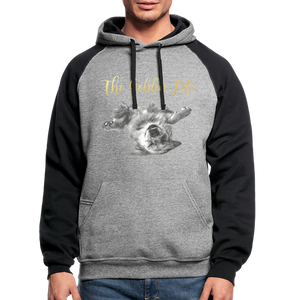 The Golden Life - Colorblock Hoodie - heather gray/black