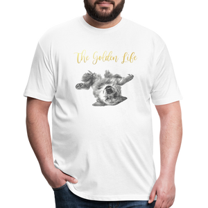 The Golden Life - Fitted Cotton/Poly T-Shirt by Next Level - white