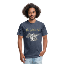 Load image into Gallery viewer, The Golden Life - Fitted Cotton/Poly T-Shirt by Next Level - heather navy
