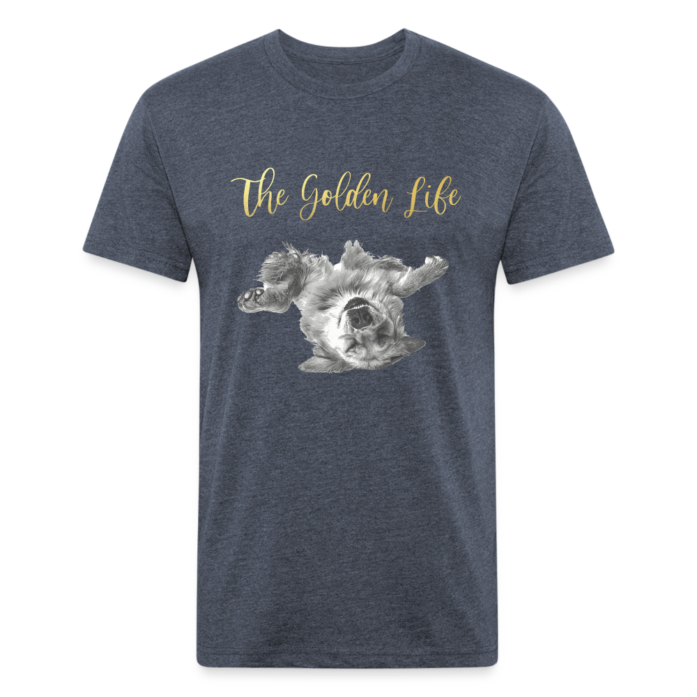 The Golden Life - Fitted Cotton/Poly T-Shirt by Next Level - heather navy