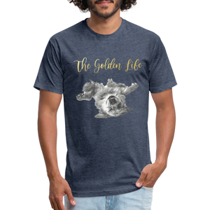 The Golden Life - Fitted Cotton/Poly T-Shirt by Next Level - heather navy