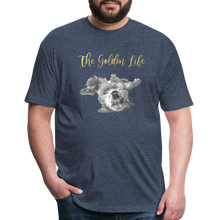 Load image into Gallery viewer, The Golden Life - Fitted Cotton/Poly T-Shirt by Next Level - heather navy
