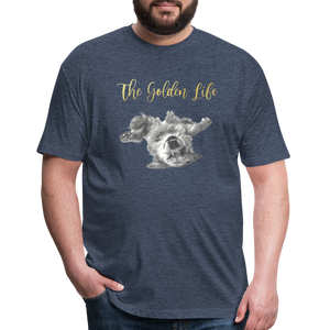 The Golden Life - Fitted Cotton/Poly T-Shirt by Next Level - heather navy