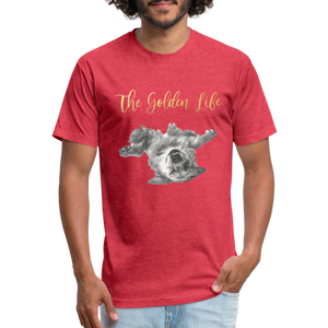 The Golden Life - Fitted Cotton/Poly T-Shirt by Next Level - heather red