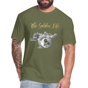 The Golden Life - Fitted Cotton/Poly T-Shirt by Next Level - heather military green