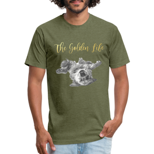 The Golden Life - Fitted Cotton/Poly T-Shirt by Next Level - heather military green