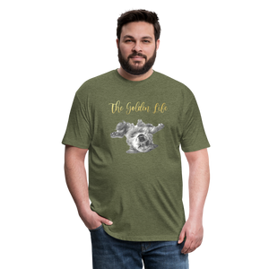 The Golden Life - Fitted Cotton/Poly T-Shirt by Next Level - heather military green