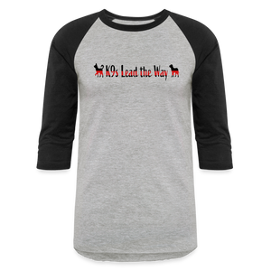 K9s Lead the Way - Fire - Baseball T-Shirt - heather gray/black