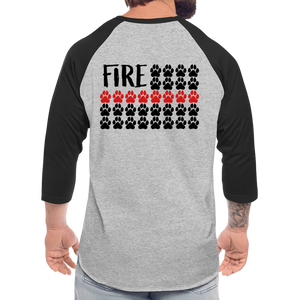 K9s Lead the Way - Fire - Baseball T-Shirt - heather gray/black