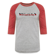 Load image into Gallery viewer, K9s Lead the Way - Fire - Baseball T-Shirt - heather gray/red
