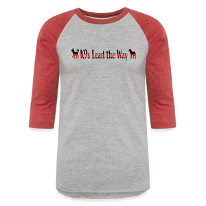 K9s Lead the Way - Fire - Baseball T-Shirt - heather gray/red