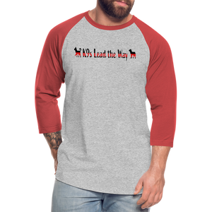 K9s Lead the Way - Fire - Baseball T-Shirt - heather gray/red