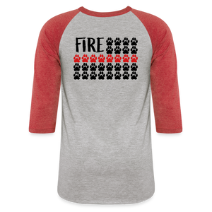 K9s Lead the Way - Fire - Baseball T-Shirt - heather gray/red