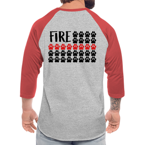 K9s Lead the Way - Fire - Baseball T-Shirt - heather gray/red