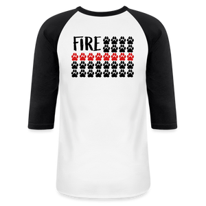 K9s Lead the Way - Fire - Baseball T-Shirt - white/black