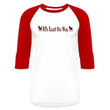 Load image into Gallery viewer, K9s Lead the Way - Fire - Baseball T-Shirt - white/red
