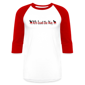 K9s Lead the Way - Fire - Baseball T-Shirt - white/red