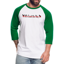 Load image into Gallery viewer, K9s Lead the Way - Fire - Baseball T-Shirt - white/kelly green
