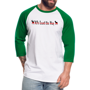 K9s Lead the Way - Fire - Baseball T-Shirt - white/kelly green