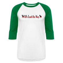 Load image into Gallery viewer, K9s Lead the Way - Fire - Baseball T-Shirt - white/kelly green
