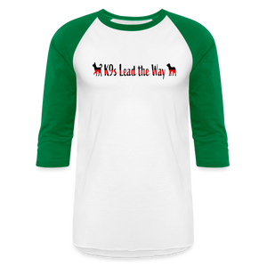 K9s Lead the Way - Fire - Baseball T-Shirt - white/kelly green