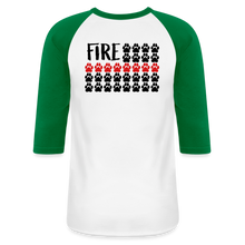 Load image into Gallery viewer, K9s Lead the Way - Fire - Baseball T-Shirt - white/kelly green
