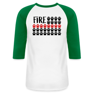 K9s Lead the Way - Fire - Baseball T-Shirt - white/kelly green