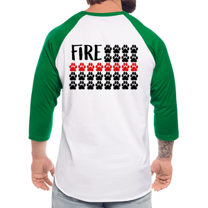 K9s Lead the Way - Fire - Baseball T-Shirt - white/kelly green