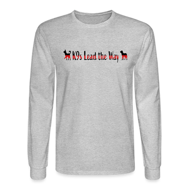 K9s Lead the Way - Fire - Men's Long Sleeve T-Shirt - heather gray