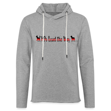 K9s Lead the Way - Fire - Unisex Lightweight Terry Hoodie - heather gray